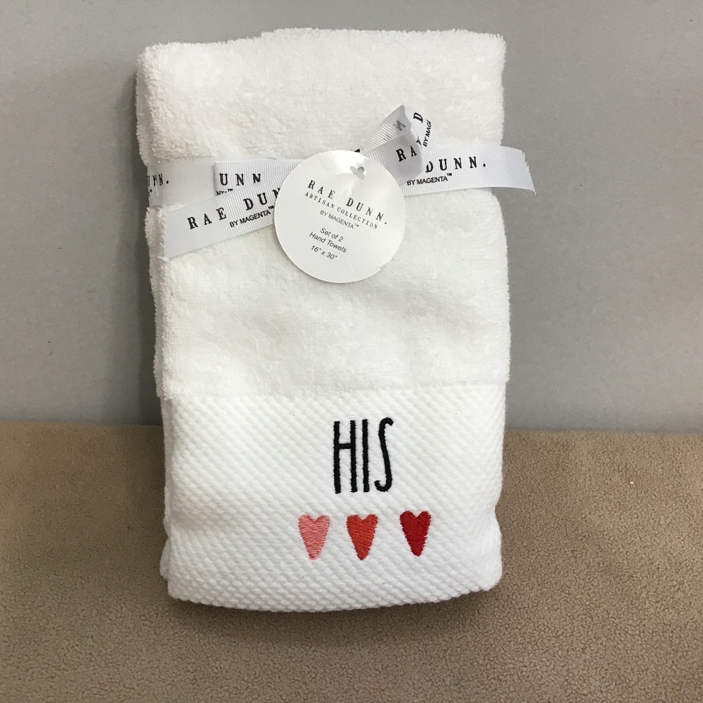 Rae Dunn  His Hand towels
